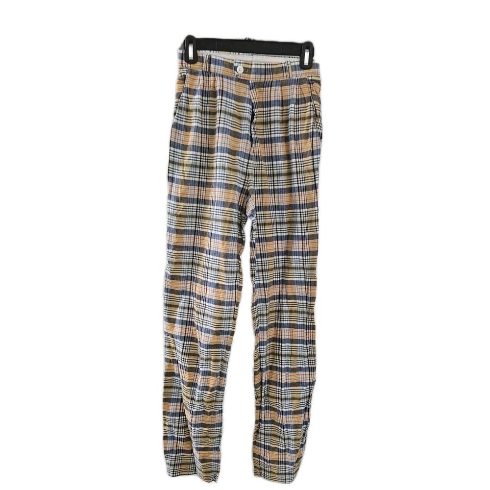 G.J. Forbes Madras Plaid Pants Vtg USA Preppy Ivy Style 70s 80s Golf Cotton 32"